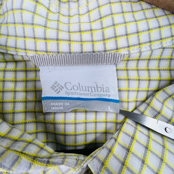 COLUMBIA MENS SZ L PLAID SHORT SLEEVE CASUAL BUTTON DOWN SHIRT - Picture 4 of 7